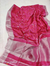 Pure silk linen embroidery saree Pure linen embroidery saree